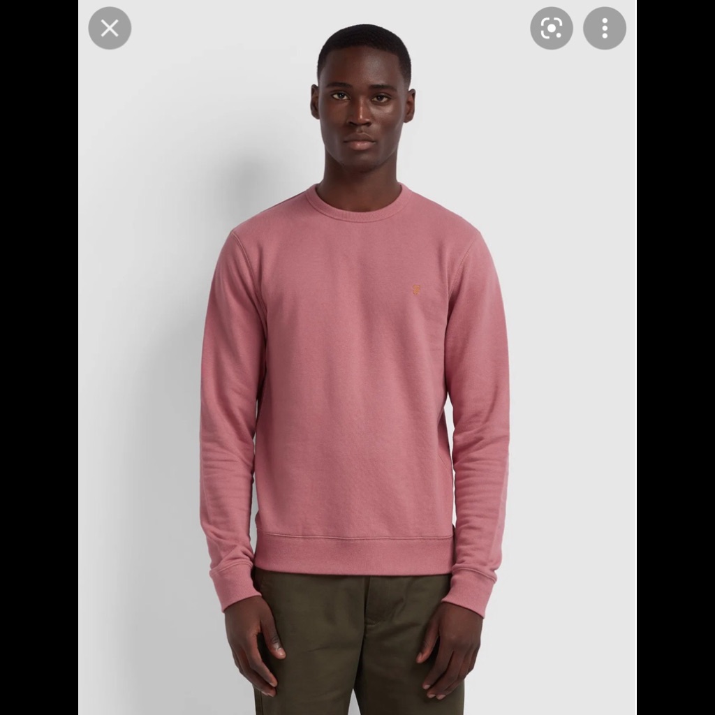 Aspesi Mens Cotton Crew Neck Pullover Shirt Size Xxl Dusty Rose Nwt